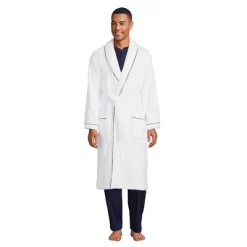 Lands' End Men's Calf Length Piped Turkish Terry Robe -Cozy Nights Sales Store GUEST 8f858e0f 7678 451f 8d0e 5f01723ff191