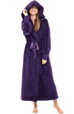 Women's Soft Plush Fleece Robe With Hood, Long Warm Hooded Bathrobe -Cozy Nights Sales Store GUEST 906bd9ae 6b4b 4813 b9f4 660f7c8bf3c5