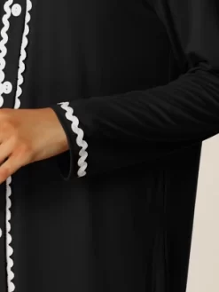 Cheibear Womens Button Down V Neck Long Sleeve Pajama Nightshirt Dress -Cozy Nights Sales Store GUEST 92de3308 9676 4360 9942 248b46ddfdc7