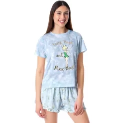 Disney Womens' Tinker Bell Pixie Dust Sleep Pajama Set Shorts Tie-Dye Multicolored -Cozy Nights Sales Store GUEST 9321cf9d d83c 4391 b55c e22895142529