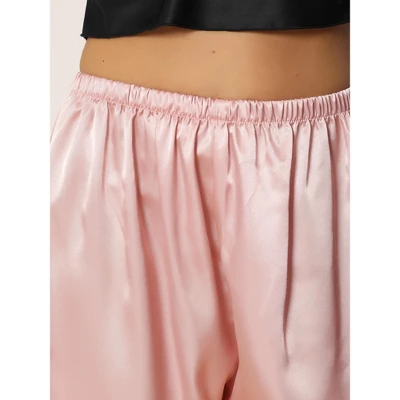 Cheibear Women's Wide-leg Elastic Waist Long Pants 2 Pieces Sleep Pants Set 3 Cheibear Women's Wide-leg Elastic Waist Long Pants 2 Pieces Sleep Pants Set - Image 3