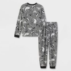 Adult The Nightmare Before Christmas Jack Skellington 2pc Pajama Set - Gray