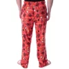 Disney Men's Mulan Mushu The Chinese Dragon Allover Character Pajama Pants Red