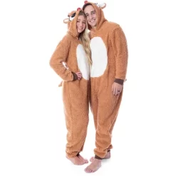 Rudolph The Red Nosed Reindeer Unisex Adult Fleece Union Suit Pajama Sleepwear -Cozy Nights Sales Store GUEST 959e842f bace 4f66 8f54 4786ab348cb5