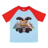 Hot Wheels Boys' Monster Trucks Toys Tossed Print Sleep Pajama Set Shorts Multicolored