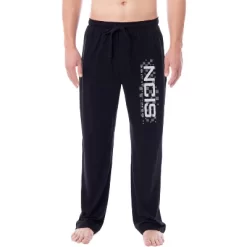NCIS Mens' TV Show Episodes Series Logo Icon Title Sleep Pajama Pants Black -Cozy Nights Sales Store GUEST 9608b8f4 7e1f 4c50 a7fd dc2babd2ef73