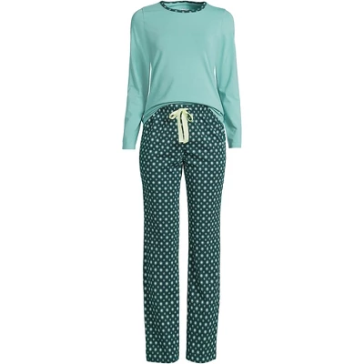 Lands' End Women's Tall Knit Pajama Set Long Sleeve T-Shirt And Pants 10 Lands' End Women's Tall Knit Pajama Set Long Sleeve T-Shirt And Pants - Image 10