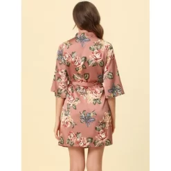 Cheibear Womens Satin Robes Pajama Bridal Party Tie Waist Mini Bathrobe -Cozy Nights Sales Store GUEST 97293d1d 6fe2 4f86 a1aa 6e6e0285b662