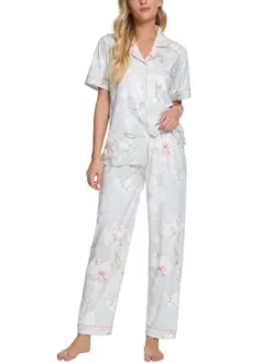 Cheibear Womens 2pcs Floral Button Down Pajama Set Nightwear Sleepwear -Cozy Nights Sales Store GUEST 9793fedb 52d3 4331 9e98 b8472ff2bdfe