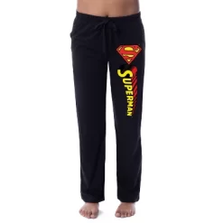 DC Comics Womens' Superman Logo Icon Classic Sleep Pajama Pants Black -Cozy Nights Sales Store GUEST 985640b8 e992 4215 81b5 77e0050bb7c5