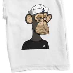 Board Of Directors Ape With Marine Cap Men's White Sleep Pajama Shorts