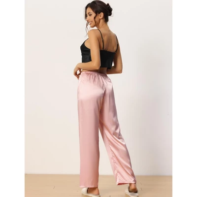 Cheibear Women's Wide-leg Elastic Waist Long Pants 2 Pieces Sleep Pants Set 2 Cheibear Women's Wide-leg Elastic Waist Long Pants 2 Pieces Sleep Pants Set - Image 2