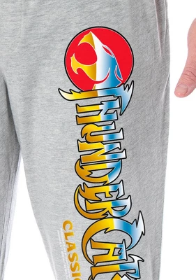 ThunderCats Men's Classic Cartoon Logo Adult Loungewear Sleep Pajama Pants Heather Grey 2 ThunderCats Men's Classic Cartoon Logo Adult Loungewear Sleep Pajama Pants Heather Grey - Image 2