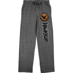Haikyu!! Karasuno High School Logo Adult Charcoal Gray Pajama Pants -Cozy Nights Sales Store GUEST 99261957 363d 4b4a 952b b2c117a2b3ed