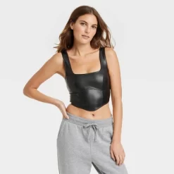 Women's Faux Leather Corset - Colsie™ Black -Cozy Nights Sales Store GUEST 992a3c75 1c65 4d11 a529 aa37a7e31510