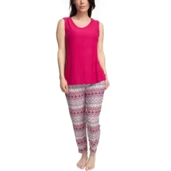 MUK LUKS Womens Chalked Cranberry 2 Piece Pajama Set -Cozy Nights Sales Store GUEST 9b966142 2693 4031 8d46 cfca09474d49