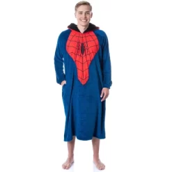 Marvel Mens' Spider-Man Logo Hooded Costume Pullover Pajama Outfit Blue 7 Marvel Mens' Spider-Man Logo Hooded Costume Pullover Pajama Outfit Blue -Cozy Nights Sales Store GUEST 9bb35c77 a5e9 454e a430 3b493fa54e86