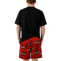 Jurassic Park Logo Men's Crew Neck Short Sleeve Tee & Lounge Shorts Combo Set