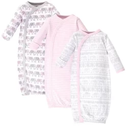 Touched By Nature Baby Girl Organic Cotton Side-Closure Snap Long-Sleeve Gowns 3pk, Pink Gray Elephant 7 Touched By Nature Baby Girl Organic Cotton Side-Closure Snap Long-Sleeve Gowns 3pk, Pink Gray Elephant -Cozy Nights Sales Store GUEST 9e211cd8 bddb 4138 979c f61fdd57f425