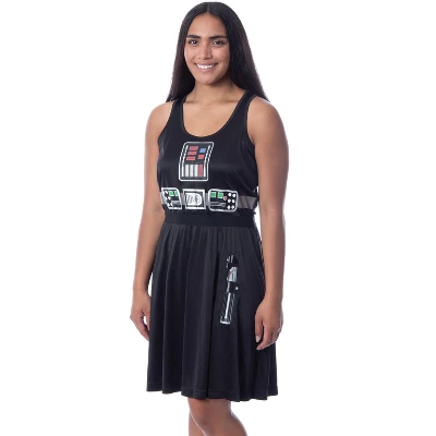 Star Wars Womens' Darth Vader Costume Fitted Nightgown Sleep Pajama Dress Black 5 Star Wars Womens' Darth Vader Costume Fitted Nightgown Sleep Pajama Dress Black - Image 5