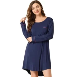 Allegra K Women's Lounge Dress Pajamas Soft Long Sleeve Mini Sleepwear Nightgown -Cozy Nights Sales Store GUEST 9e7849af db31 42b3 acb4 641aa735c6d1