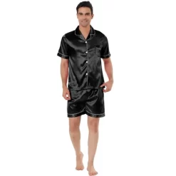 Lars Amadeus Men's Short Sleeve Top And Pants Summer Satin Pajama Sets -Cozy Nights Sales Store GUEST 9eb92fd4 5697 4670 88e7 3c28559f4df6