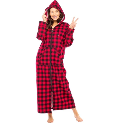 Women's Cotton Flannel Nightgown, Long Hooded Night Dress 6 Women's Cotton Flannel Nightgown, Long Hooded Night Dress - Image 6