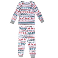 Cheibear Christmas Sleepwear Long Sleeve Tee With Pants Loungewear Family Pajama Sets