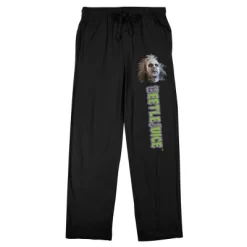 Beetlejuice Betelgeuse Face & Logo Men's Black Sleep Pajama Pants -Cozy Nights Sales Store GUEST 9fdf82cd 9401 4ce3 a509 4dc058f20835