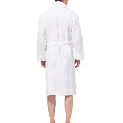 Alpine Swiss Dario Mens Luxury Waffle Knit Cotton Bathrobe Shawl Collar Hotel Spa Robe