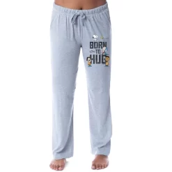 Peanuts Womens' Snoopy Charlie Brown Born To Hug Sleep Pajama Pants Grey -Cozy Nights Sales Store GUEST a0984a9c 5211 45b6 a85c 8bccead46270