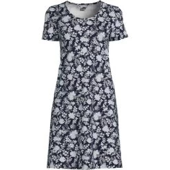 Lands' End Women's Cotton Short Sleeve Knee Length Nightgown -Cozy Nights Sales Store GUEST a3022631 857e 4976 8c36 1facf4ea51cd