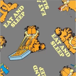 Men's Garfield Fictitious Character Printed Knit Pajama Pants - Orange