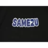 Samezu Character Logo Text Graphic Men's Black Sleep Pajama Shorts