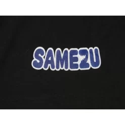 Samezu Character Logo Text Graphic Men's Black Sleep Pajama Shorts