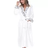 Womens Plus Leopard Print Cozy Lounge Robe - White Mark