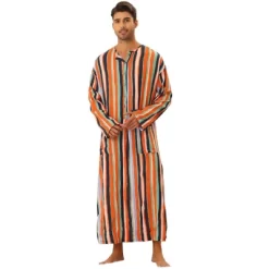 Lars Amadeus Men's Long Sleeves Button Striped Nightgown With Pockets -Cozy Nights Sales Store GUEST a52acc11 01bc 48db a0b1 510d83e82602