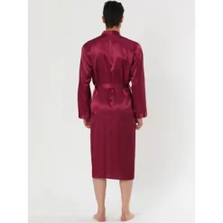 Lars Amadeus Mens Satin Robe Sleep Solid Nightdress Long Sleeve Sleepwear Pajama Dress Bathrobe -Cozy Nights Sales Store GUEST a575b471 fbb6 4e5f 9ea1 4e27352360d0