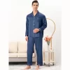 Lars Amadeus Men's Satin Sleeping Long Sleeves Shirt Pants Pajama Set