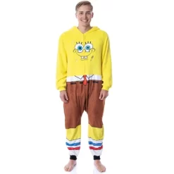 Nickelodeon Mens' SpongeBob SquarePants Costume Sleep Pajama Union Suit Yellow -Cozy Nights Sales Store GUEST a7676993 6930 4b04 b317 7c3778391a6c