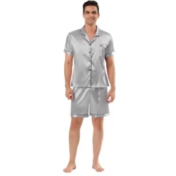 Lars Amadeus Men's Short Sleeve Top And Pants Summer Satin Pajama Sets -Cozy Nights Sales Store GUEST a77e6f15 f5b0 4f23 b923 b40b70f25cb8