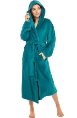 Women's Soft Fleece Robe With Hood, Warm Lightweight Bathrobe -Cozy Nights Sales Store GUEST a8a04b1b e3fc 4a07 bd33 ca1651ee61a9