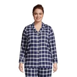 Lands' End Women's Long Sleeve Print Flannel Pajama Top -Cozy Nights Sales Store GUEST a9ad0282 68fd 46aa bb46 d8c8bf2b7507