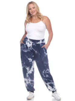 Women's Plus Size Tie Dye Harem Pants - White Mark -Cozy Nights Sales Store GUEST aa07f78c a176 4da7 8951 03b78493a045