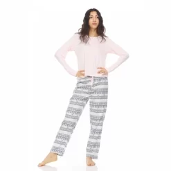 Bearpaw Women's Placket Long Sleeve Top With Pants, 2-Piece Pajama Set For Women -Cozy Nights Sales Store GUEST ab0fff3b 9221 4c42 a36c 186a4290c23a
