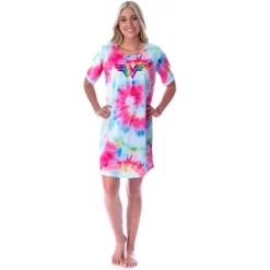DC Comics Womens Wonder Woman Foil Logo Tie Dye Nightgown Sleep Shirt Multicolored -Cozy Nights Sales Store GUEST abc2fc32 177e 4096 829e bd971966824d