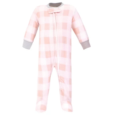 Hudson Baby Infant Girl Fleece Zipper Sleep And Play 2pk, Gray Pink Snowflake 1 Hudson Baby Infant Girl Fleece Zipper Sleep And Play 2pk, Gray Pink Snowflake