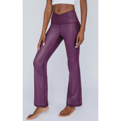 90 Degree By Reflex Interlink High Shine Cire Elastic Free Crossover V-Back Flared Leg Yoga Pants 11 90 Degree By Reflex Interlink High Shine Cire Elastic Free Crossover V-Back Flared Leg Yoga Pants - Image 11