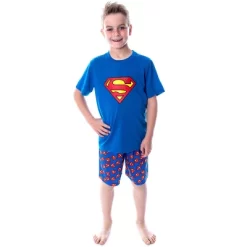 DC Comics Big Boys' Superman Logo Short Sleeve Pajama Short Set Blue -Cozy Nights Sales Store GUEST ac7a1934 e578 446f bdb1 34667fa1ac57