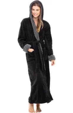 Women's Warm Winter Robe, Plush Fleece Full Length Long Hooded Bathrobe -Cozy Nights Sales Store GUEST ad076d90 6725 4937 8caf 696b9280388d